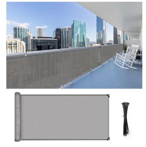 Gray Balcony Privacy Screen - Picture 1 of 5